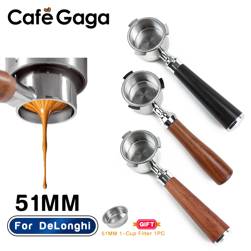 Delonghi Espresso Dedica 685 - 51 ミリメートルコーヒー底なしポルタフィルターネイキッドデロンギデディカ EC680 685 EC200 EC221