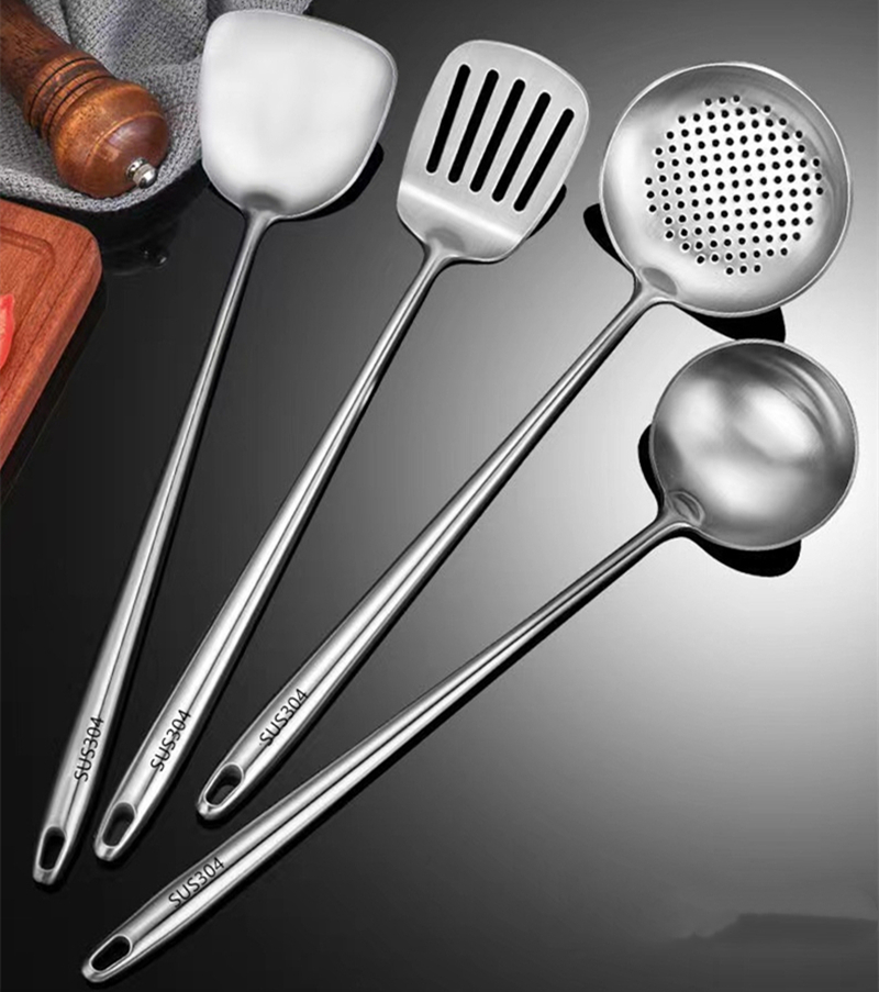 Okonomiyaki Spatula - 厚みのある304ステンレス製耐熱スパチュラセット、調理用スパチュラ、キッチン用品、家庭用中華鍋、スープスプーン、ストレーナー