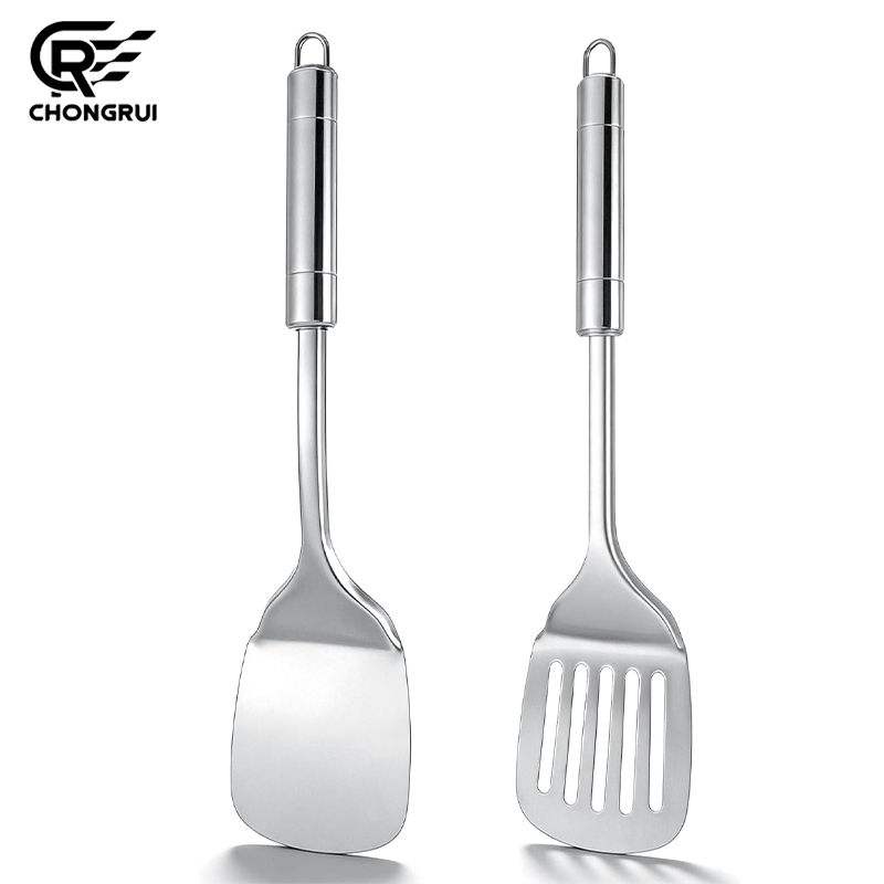 Okonomiyaki Spatula - ステンレス製ターナー ロングハンドル スロット付きシャベル ノンスティック キッチンステーキ調理用スパチュラ バーガー目玉焼き反転用シャベル