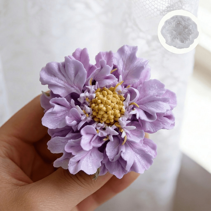 Potsticker Mold - 1つの夢のような青い鉢植えの花のシリコンモールド、DIYアートキャンドル、手作り石鹸、樹脂製オーナメント、風水ホームデコレーションに適用可能