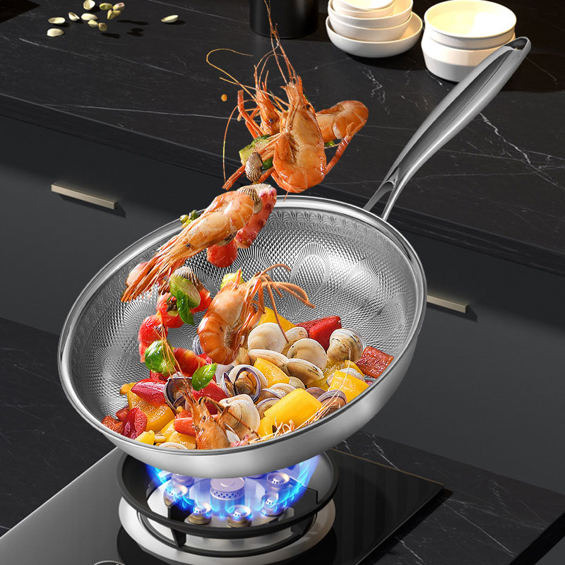 Egg Waffle Pan - 28cm純チタン槌目加工プロフライパンノンスティック卵ステーキパンスキレット無塗装孔雀槌目模様キッチン調理鍋
