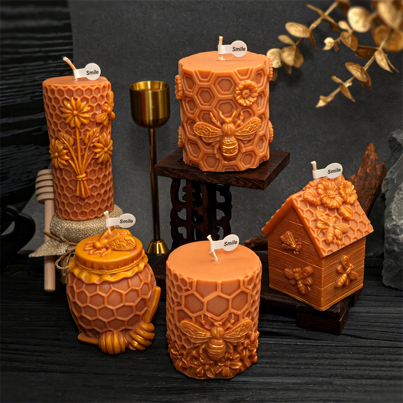 3Dハニカム柱型シリコンキャンドルモールド DIYフラワービ - Potsticker Mold のレビューと価格