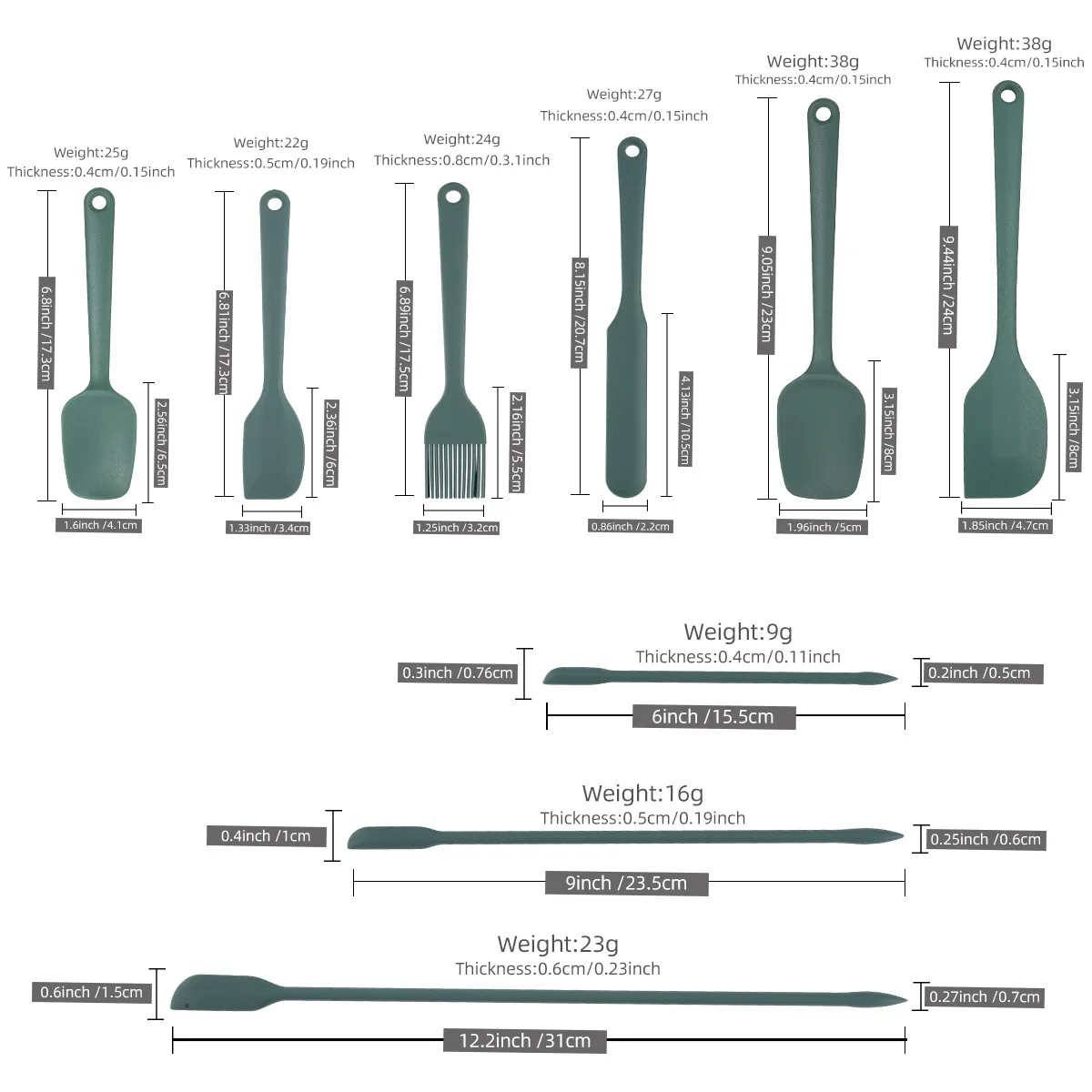 シリコンベーキングツールセット,クリームスクレーパー,オイル - Okonomiyaki Spatula のレビューと価格