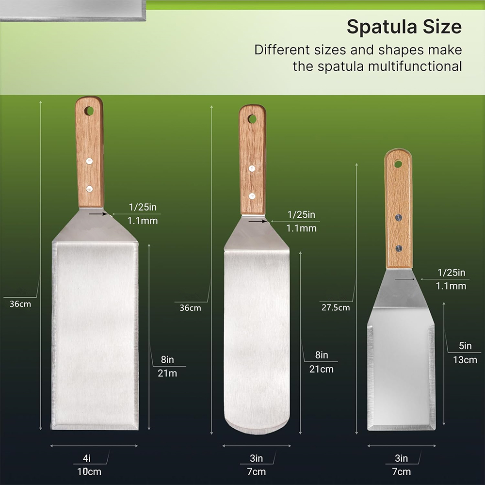 LMETJMA メタルスパチュラターナーセット ステンレス鋼 - Okonomiyaki Spatula のレビューと価格