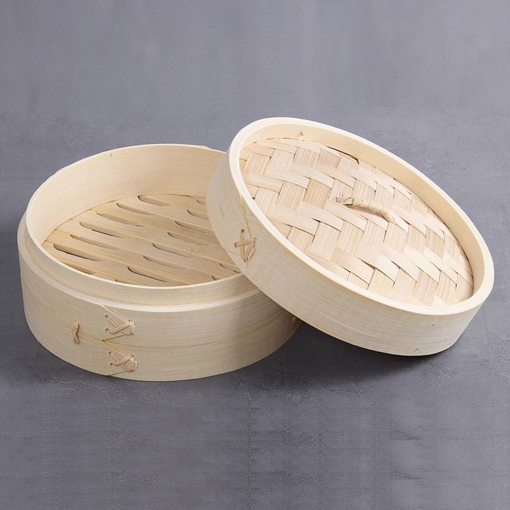 中国式蒸し器、蓋付き竹蒸し器、肉まん蒸し器、蒸しバスケット、 - Bao Steamer Bamboo のレビューと価格