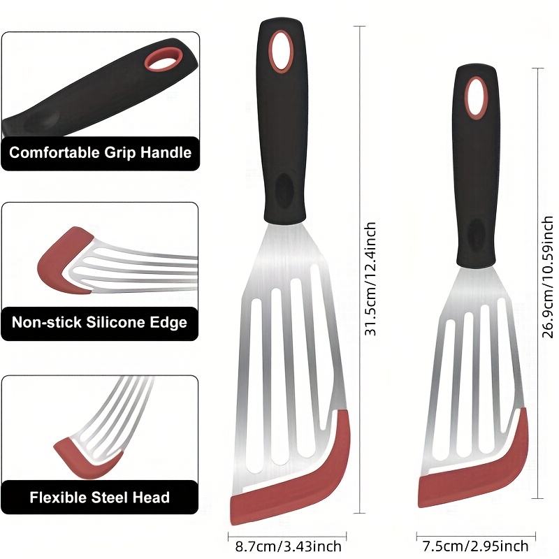ステンレス鋼シリコン製スパチュラ、高温耐性のある魚料理用スパ - Okonomiyaki Spatula のレビューと価格